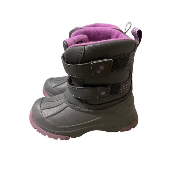 Skechers | Snow Slopes Rainier Insulated Boot Girls Waterproof Gray/Lavender 10 - Picture 8 of 9